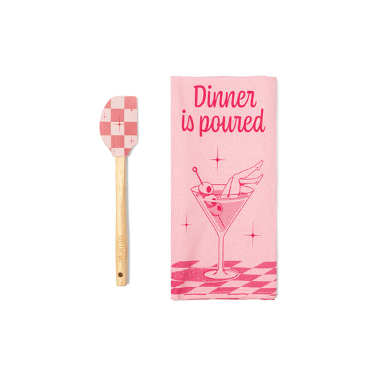 Two Left Feet The Reluctant Chef Tea Towel & Spatula Set OS