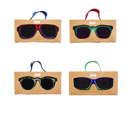 Mud Pie Boys Toddler Sunglasses & Neoprene Neck Strap