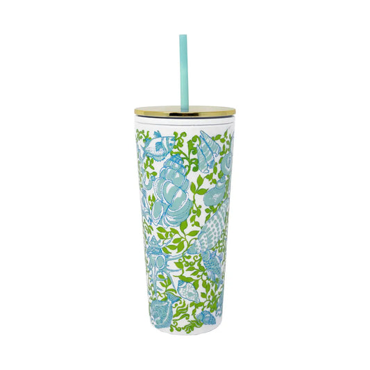 Lilly Pulitzer Tumbler with Straw, Throw Me a Line