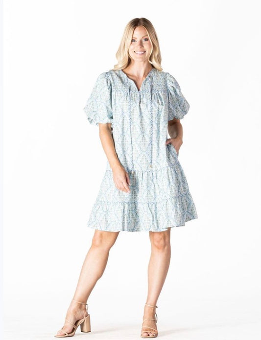 Simply Southern Scalloped Flowers Prim Contrast Dress