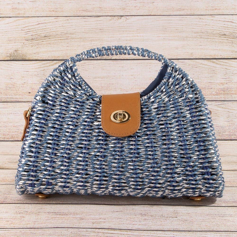 Woven Straw Top Handle Handbag