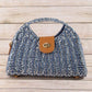Woven Straw Top Handle Handbag
