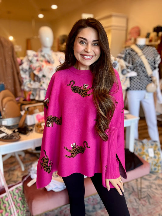 One Size Amiee Animal Printed Sweater