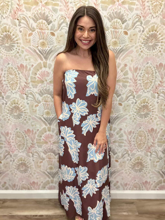 Stella Strapless Floral Maxi Dress