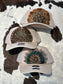 CREAM BEIGE FEATHER TRUCKER HAT
