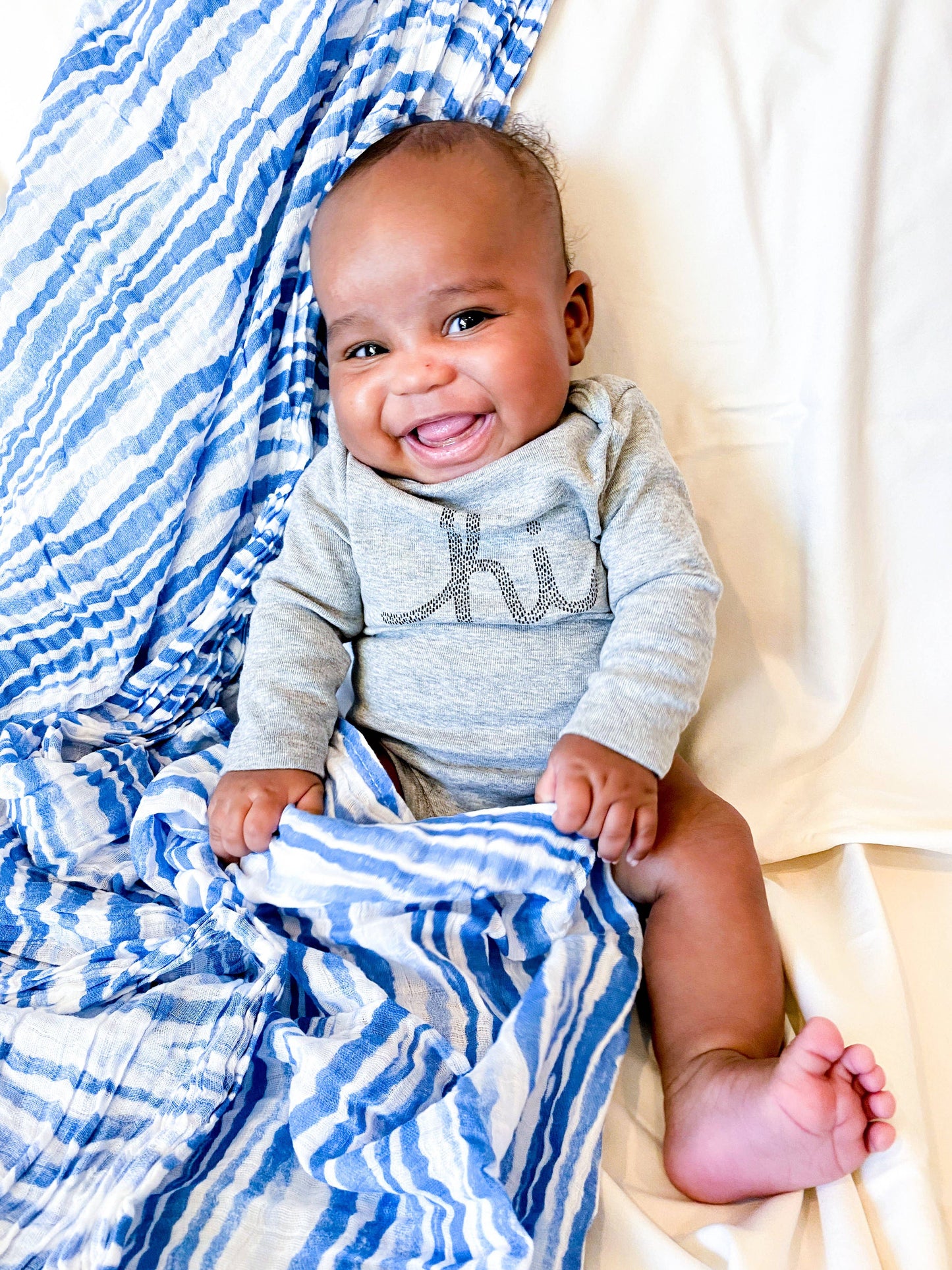 Waving At You Baby Muslin Swaddle Blanket