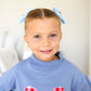 Blue MOCKNECK FLARE SWEATSUIT Gingham Bow Kids Set