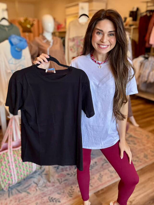 Basic Caroline Cotton Boyfriend Tee