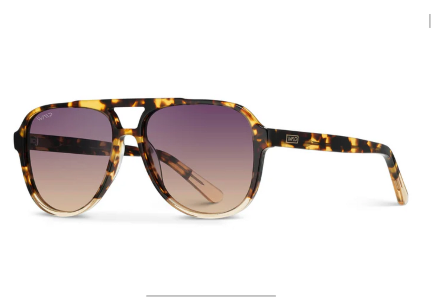WMP Tortoise Clear Gradient Sunset Lens Polarized Sunglasses