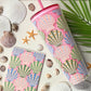 Vera Bradley Double Wall Tumbler with Straw, Cottage Shells