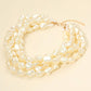 18K Gold Dipped Chunky Multi Layered Pearl Strand Necklace