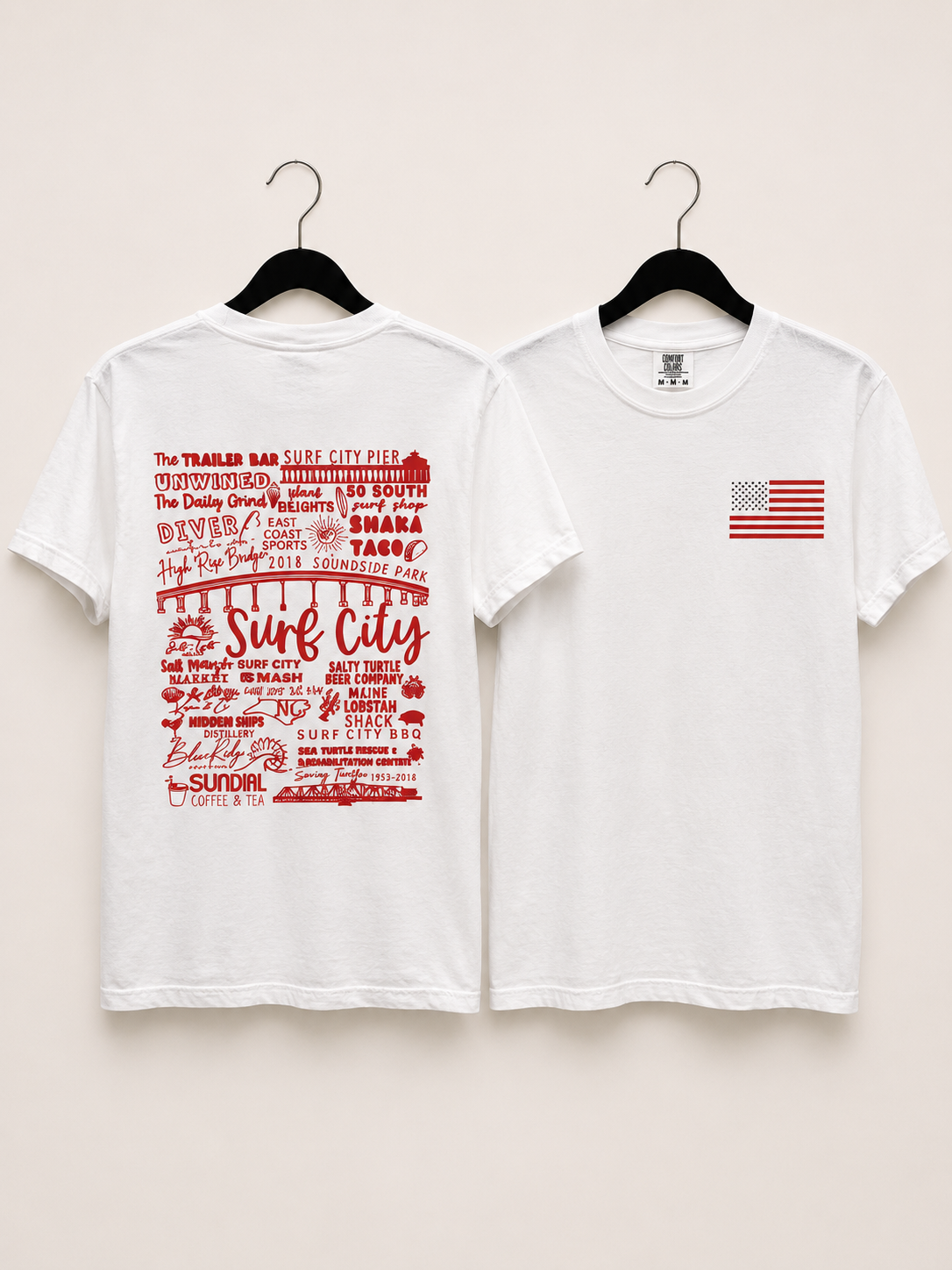 Ksea & Co.+ BRB Surf City Map White Tee
