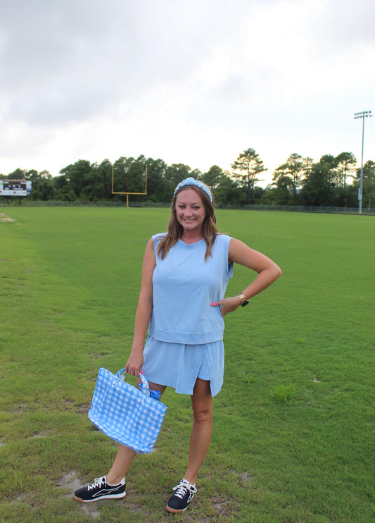 Simply Southern Light Blue Vintage Washed Athletic Set