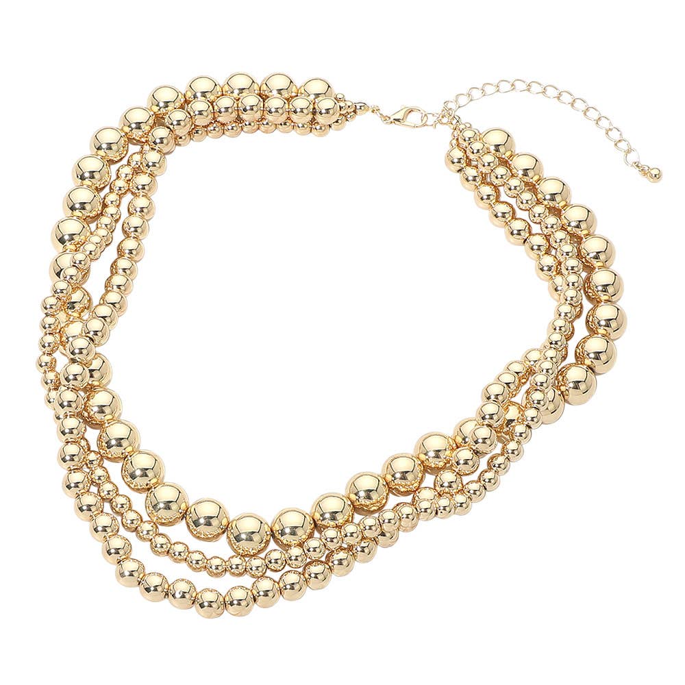 Layered Beaded Statement Necklace