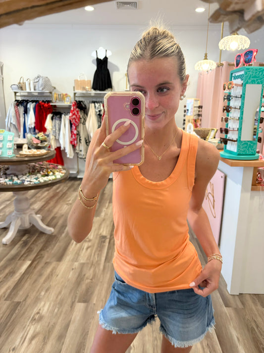 Ellie Ribbed Scoop Neck Tank