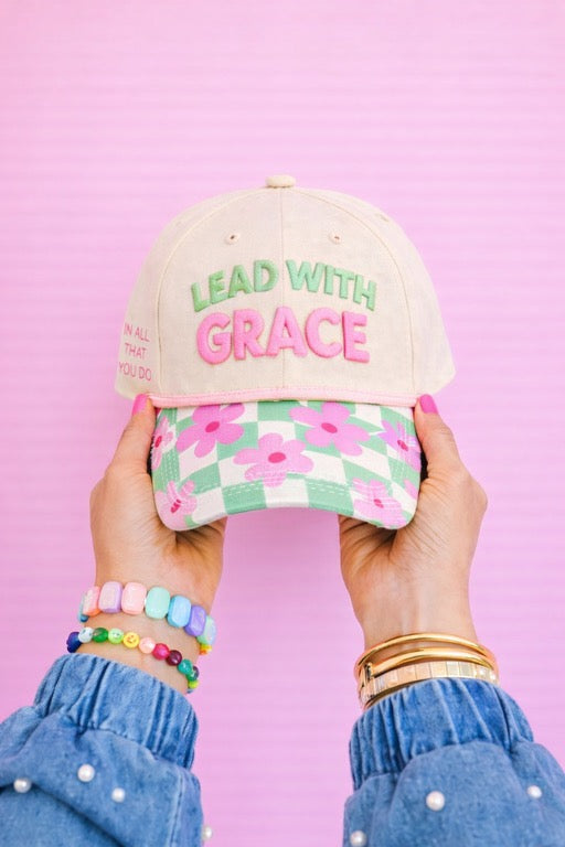 Lead With Grace Floral Trucker Hat