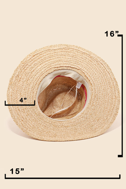 Rainbow Stripe Braided Sun Hat