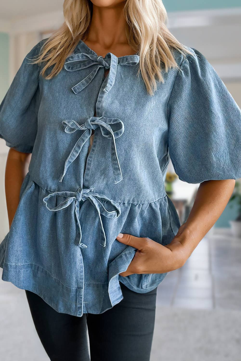 Melanie Denim Top