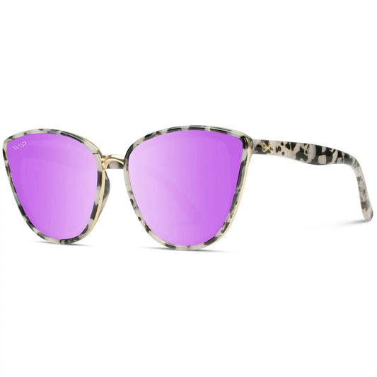 WMP Aria Sunglasses Tortoise Frame and Mirror Purple Lens