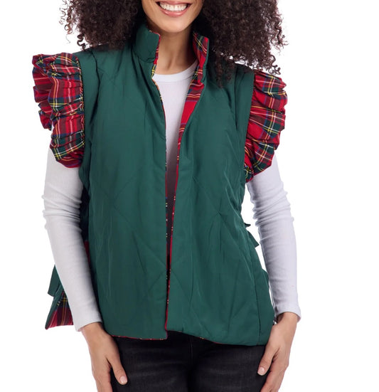 MudPie Red Jefferies Quilted Vest