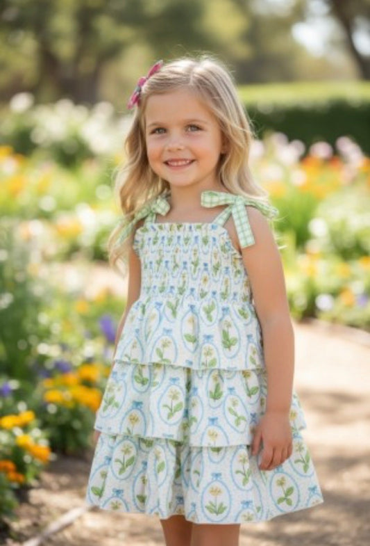 Girls Spring Smocked Dress