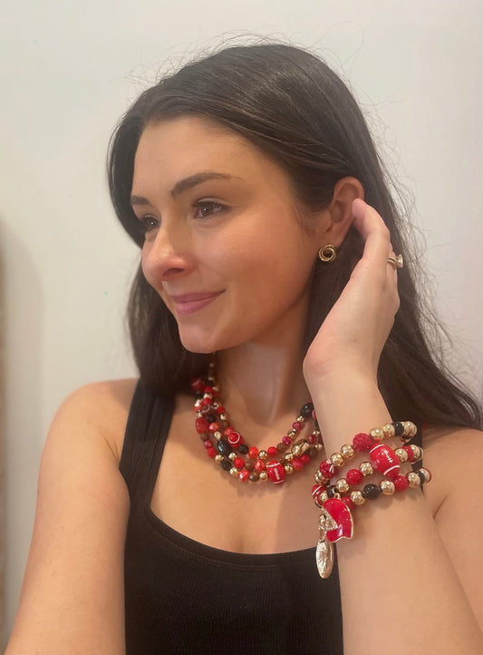 NCSU Beaded Multi-Layer Necklace
