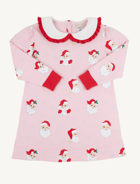 The Beaufort Bonnet Company Maude’s Ruffle Cassidy Comfy Crewneck Dress Dear Santa (Palm Beach Pink) Worth Ave/ White Richmond Red