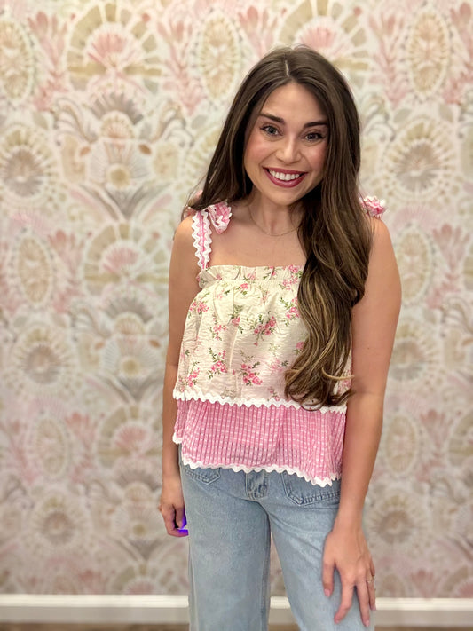 Jillian Floral Tie Top
