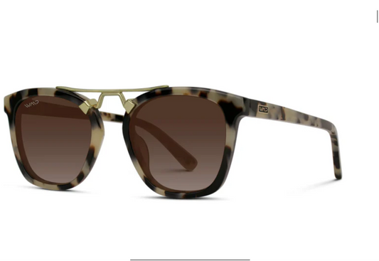 WMP Demi Beige Tortoise Brown Gradient Polarized Sunglasses