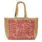 Botanical Leaf Pattern Straw Woven Tote Bag