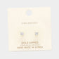 Gold Dipped 4mm Cubic Zirconia Square/Round Stud Earrings