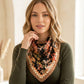 Watercolor Floral Print Square Scarf