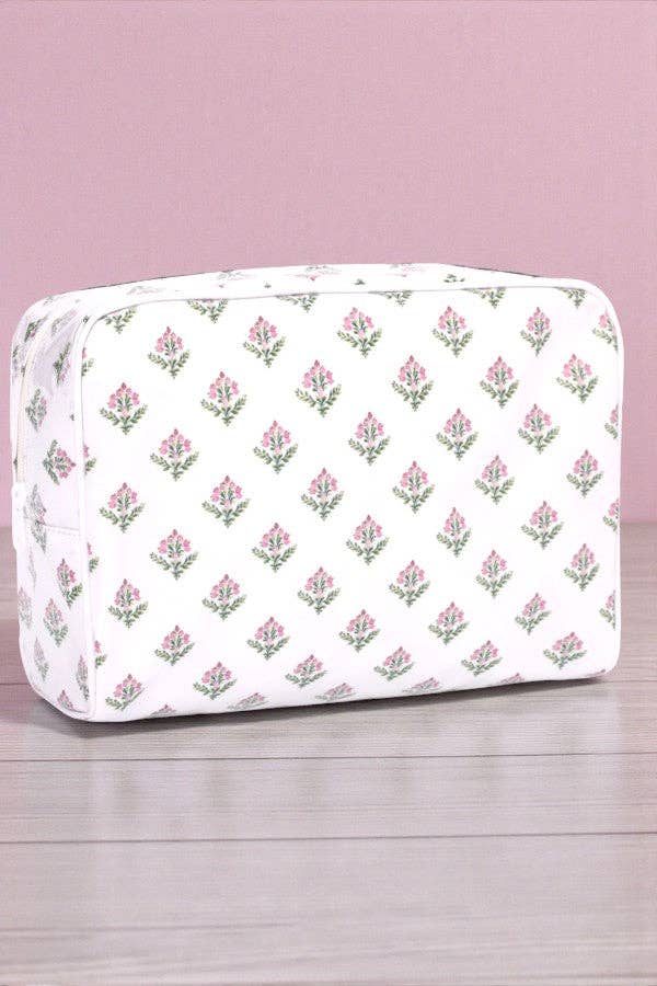 Lillian White Floral Clear Coat Cosmetic Bag