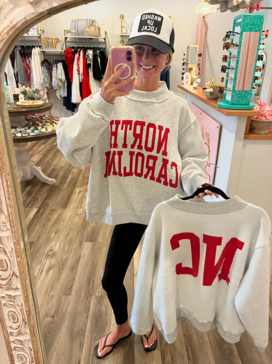 Reversible North Carolina Mockneck Oversized Sweatshirt