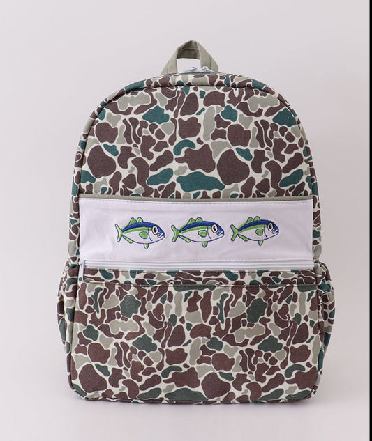 Little Boy Embroidered Fish Back Pack