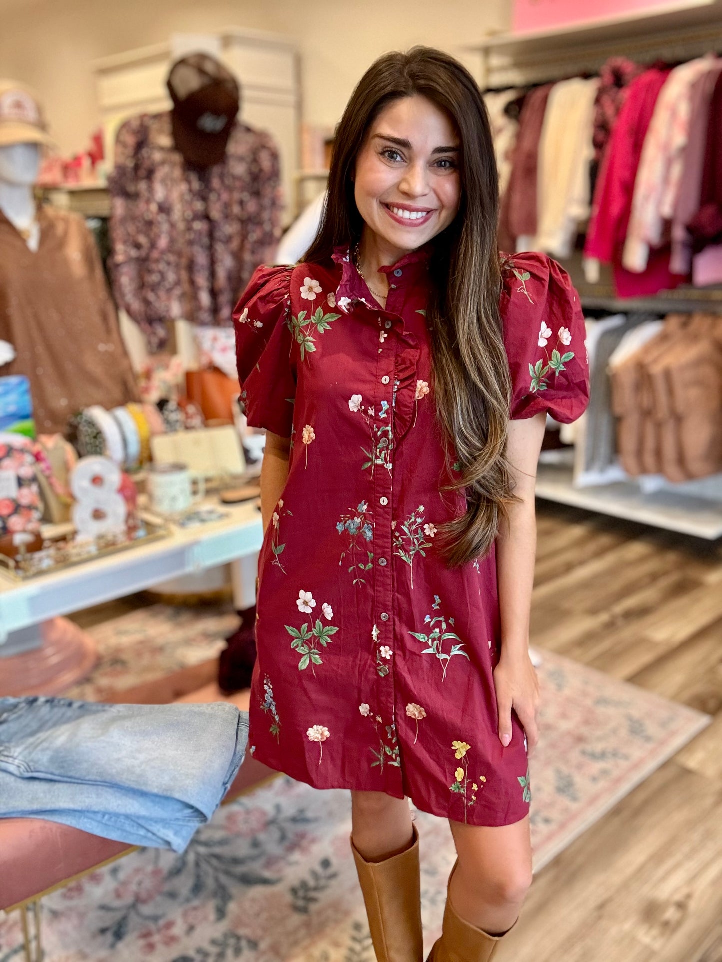 Wine Nottingham Dress