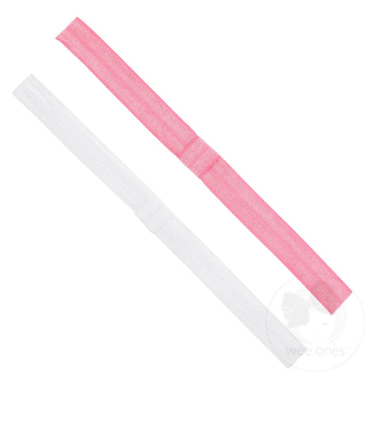 Wee Ones Add-A-Bow Elastic Girls Baby Bands - Two Pack