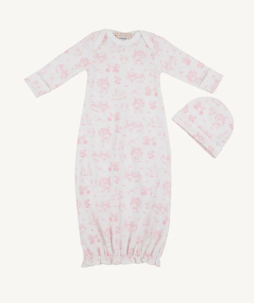 The Beaufort Bonnet Company Adorable Everyday Set Sir Proper's Sweet Arrival (Hamptons Hot Pink) with Worth Avenue White