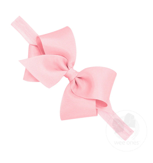 Wee Ones Small Classic Grosgrain Girls Hair Bow on Headband One Size