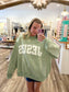 Jesus Embroidered Mock Neck Sweatshirt