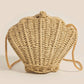 Straw Braided Seashell Bag