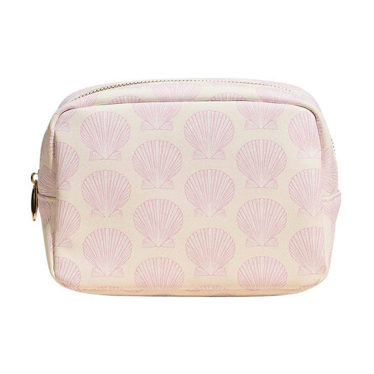 Shell Pattern Print Portable Cosmetic Pouch Bag
