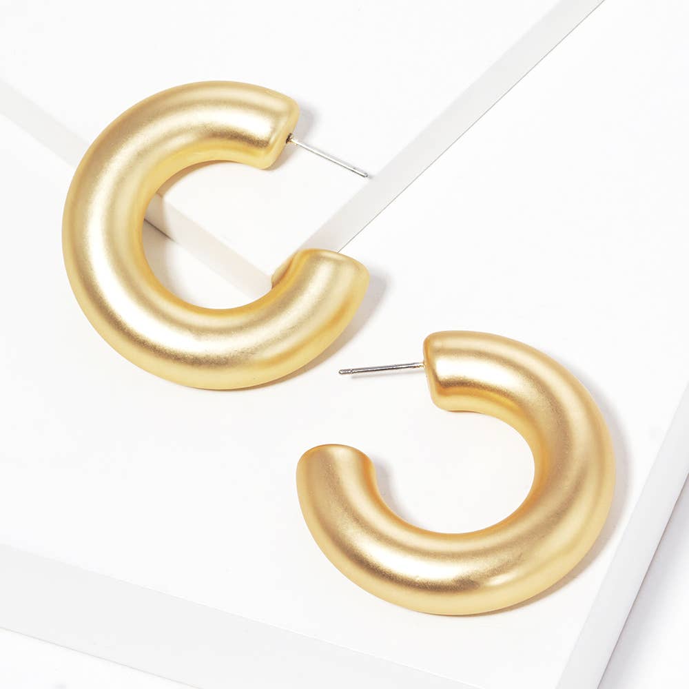 Modern Minimalist Thick Open Hoop Earrings