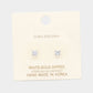 Gold Dipped 4mm Cubic Zirconia Square/Round Stud Earrings