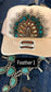 CREAM BEIGE FEATHER TRUCKER HAT