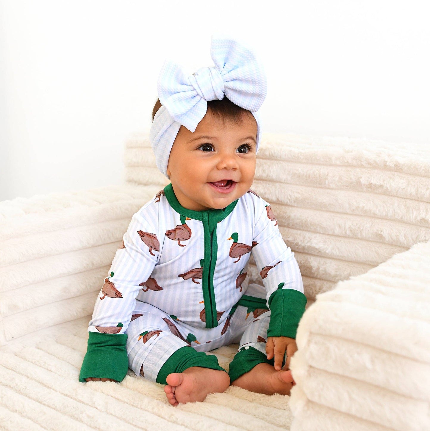 Landon ZIP Duck Bamboo One Piece Baby Outfit