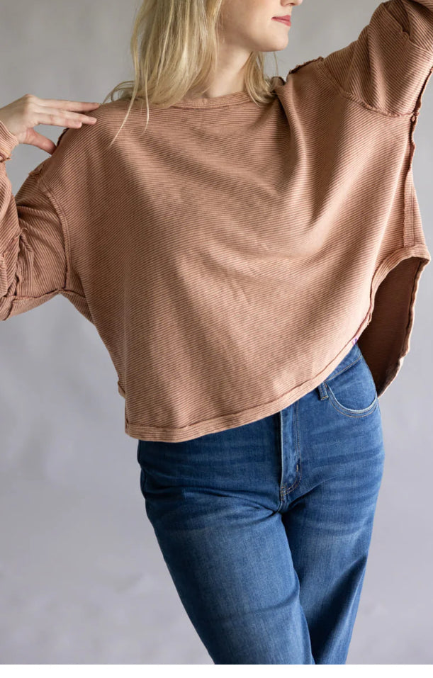 Simple Southern Sabrina Umber Pullover