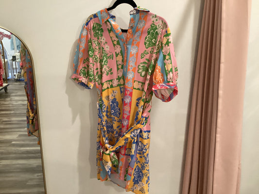 Flower Patchwork Belted Mini Dress