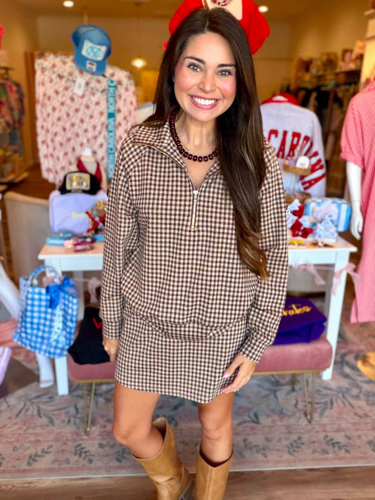 Kendra Gingham Skort