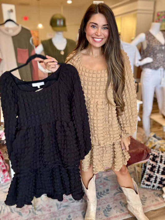 Simply Southern Long Sleeve Tiered Bubble Dress